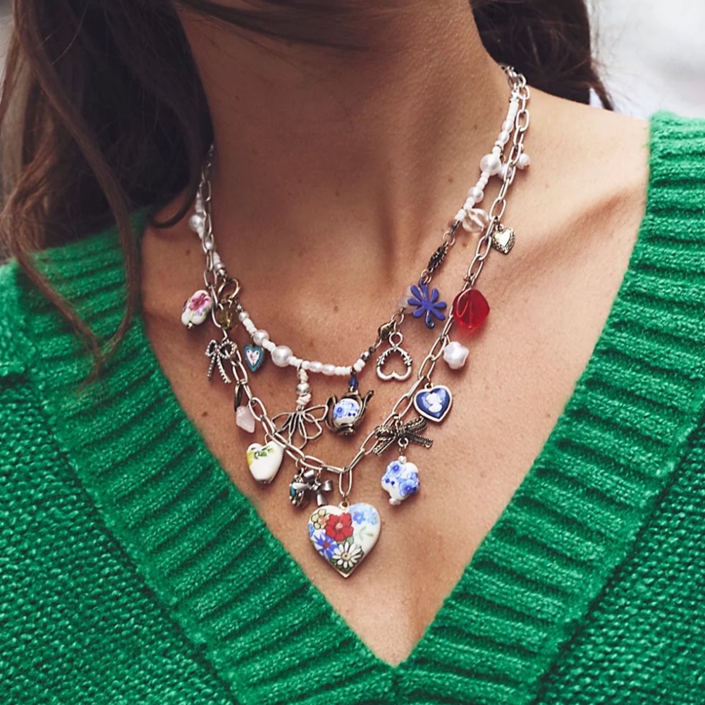 Free People Maxamillion Charm Necklace in Coquette Candy | NWT - Picture 3 of 8